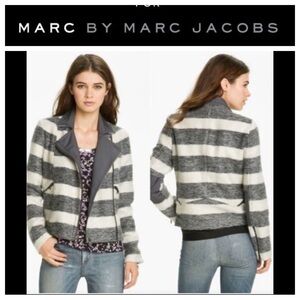 Marc by Marc Jacobs Oda Mae Striped Moto Jacket